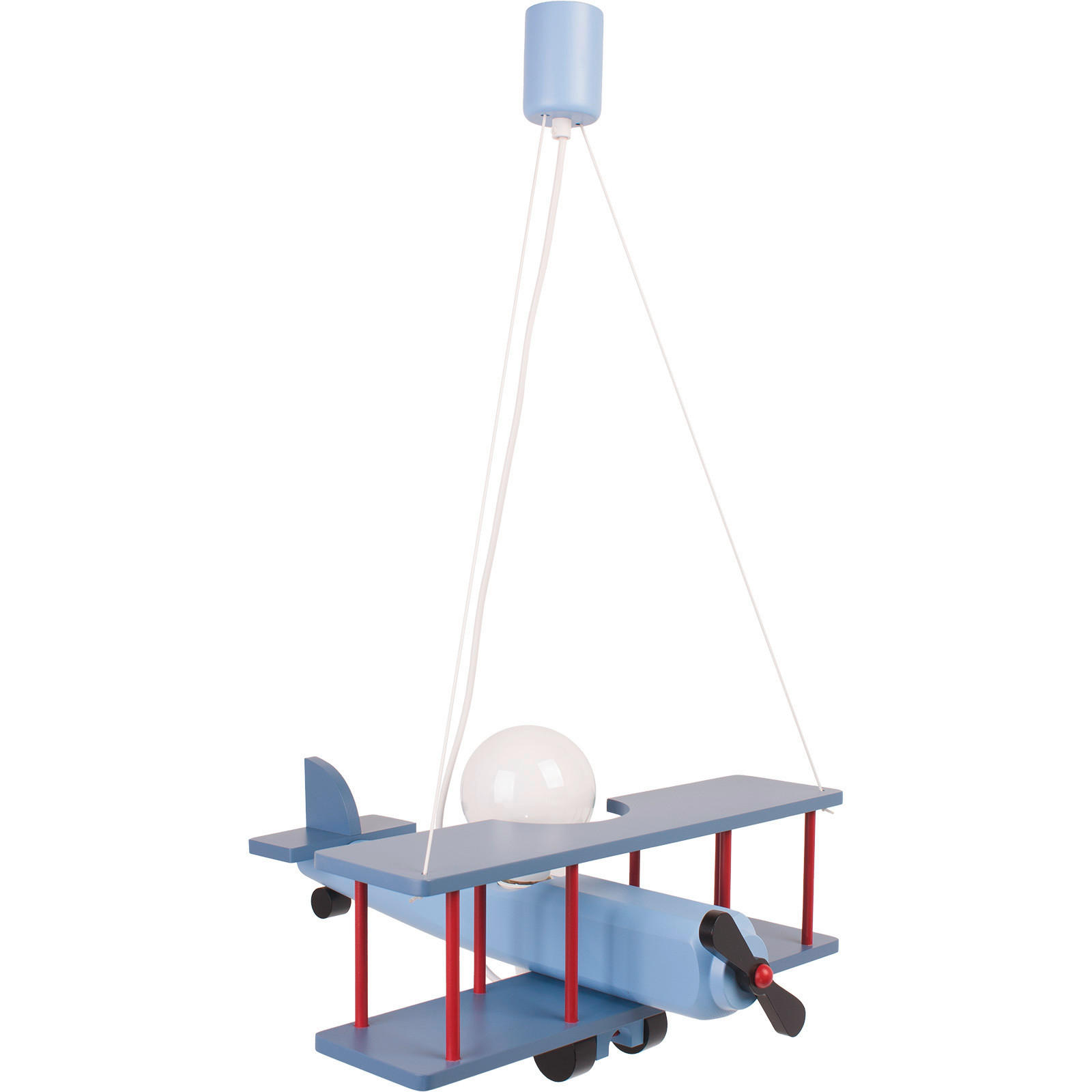 KINDERHÄNGELEUCHTE 42/45/75 cm   - Blau/Rot, KONVENTIONELL, Holz (42/45/75cm)