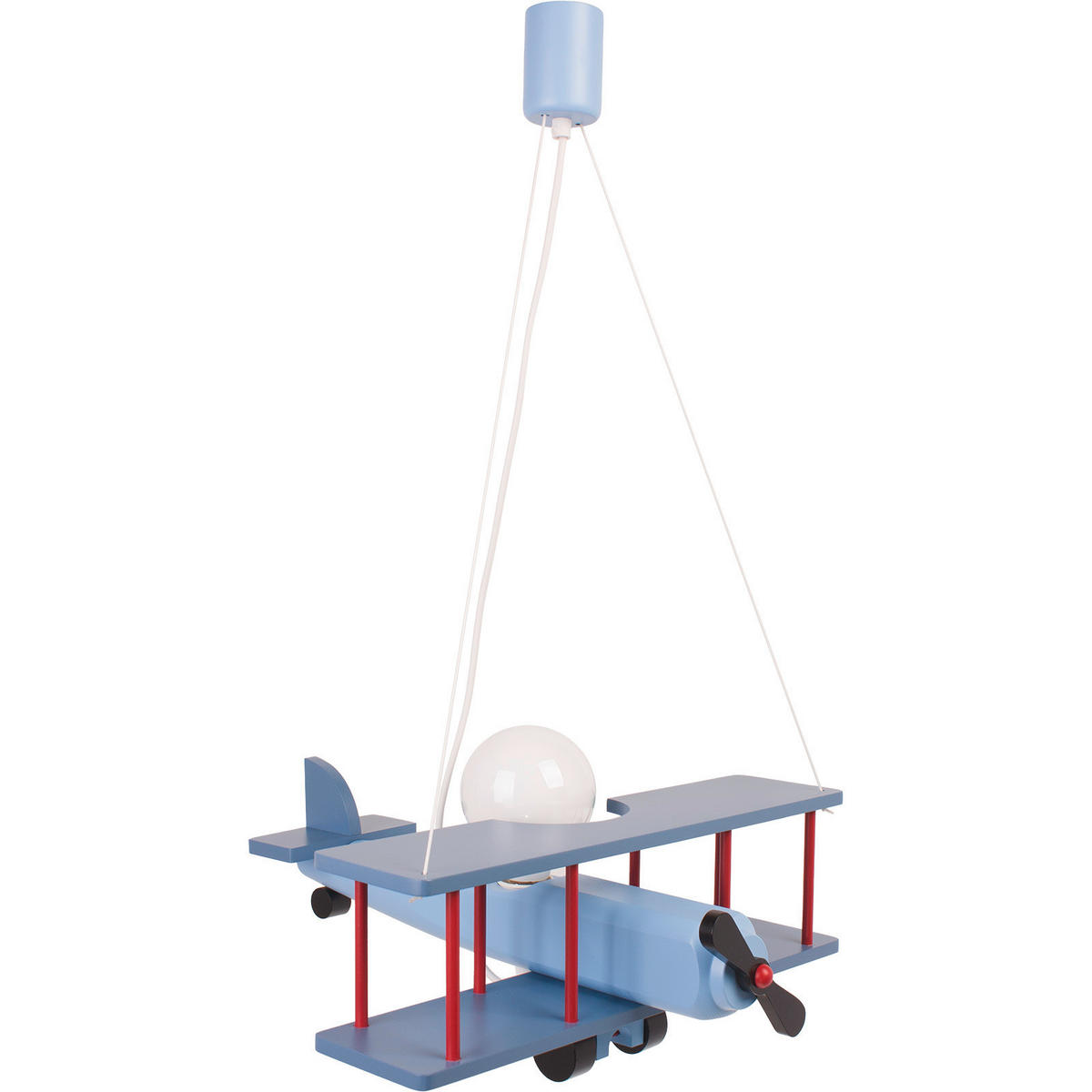 KINDERHÄNGELEUCHTE 42/45/75 cm   - Blau/Rot, KONVENTIONELL, Holz (42/45/75cm)
