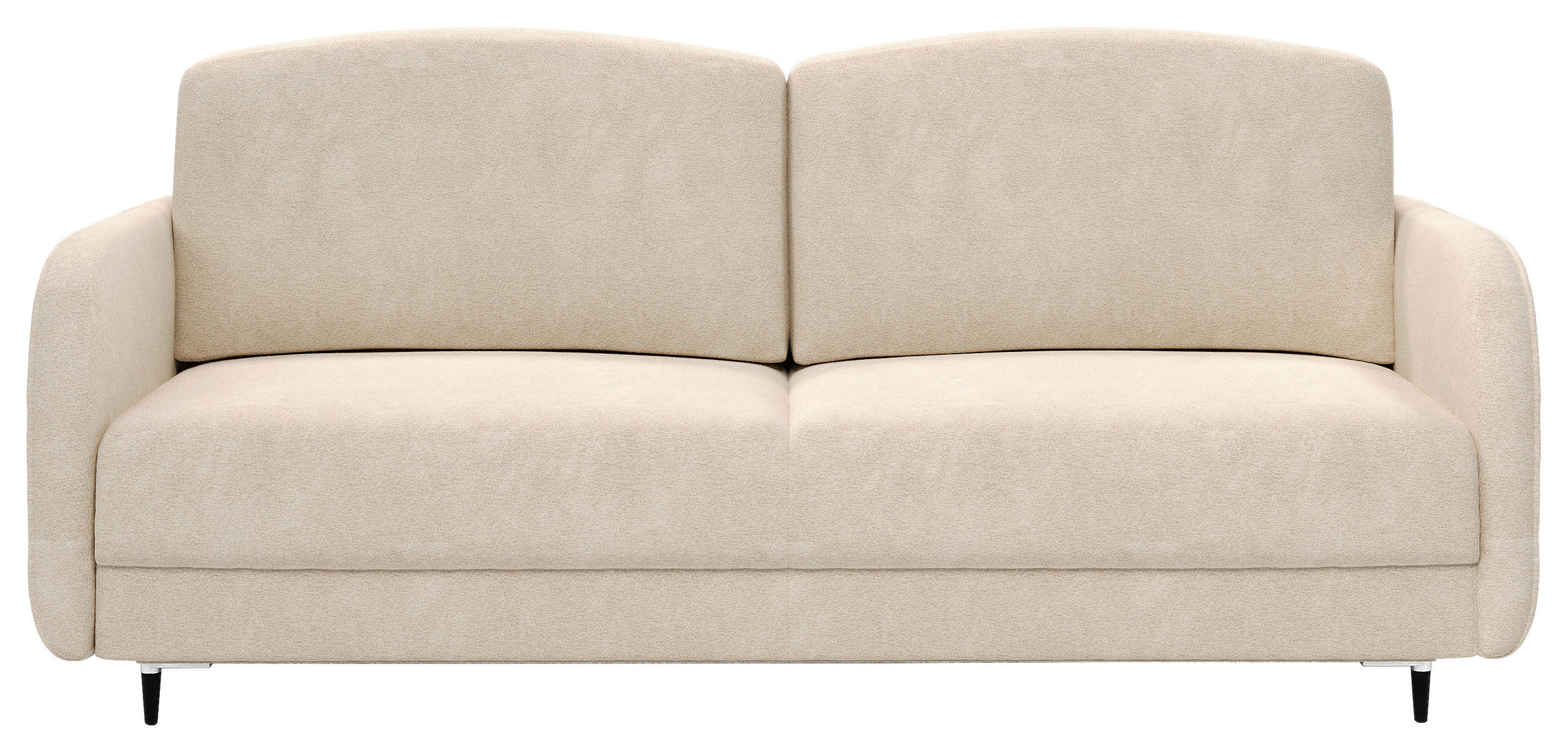 SCHLAFSOFA Chenille Beige  inkl. Rückenkissen, Bettkasten, Schlaffunktion, Rücken echt  - Beige/Schwarz, KONVENTIONELL, Textil/Metall (215/95/85cm) - Milino