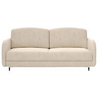 SCHLAFSOFA Chenille Beige  inkl. Rückenkissen, Bettkasten, Schlaffunktion, Rücken echt  - Beige/Schwarz, KONVENTIONELL, Textil/Metall (215/95/85cm) - Milino