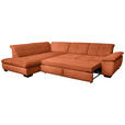 ECKSOFA in Cord Rostfarben  - Rostfarben/Schwarz, Design, Textil/Metall (242/313cm) - Xora