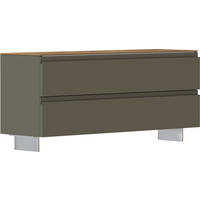 GARDEROBENBANK  in 110/49/33 cm  - Taupe/Eichefarben, Design, Metall (110/49/33cm) - Moderano