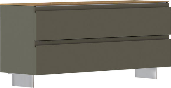 GARDEROBENBANK in 110/49/33 cm - Taupe/Eichefarben, Design, Holzwerkstoff/Metall (110/49/33cm) - Moderano