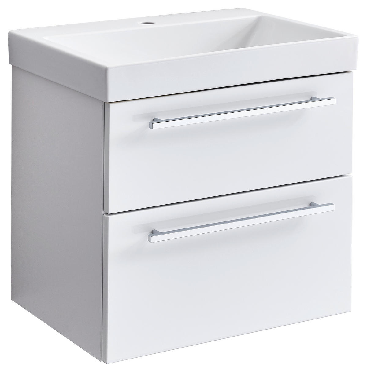 WASCHTISCHKOMBI 62 cm  - Weiss Hochglanz/Chromfarben, Design, Keramik/Holzwerkstoff (62cm) - Novel