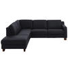 ECKSOFA in Echtleder Schwarz  - Eichefarben/Schwarz, Design, Leder/Holz (235/259cm) - Valdera