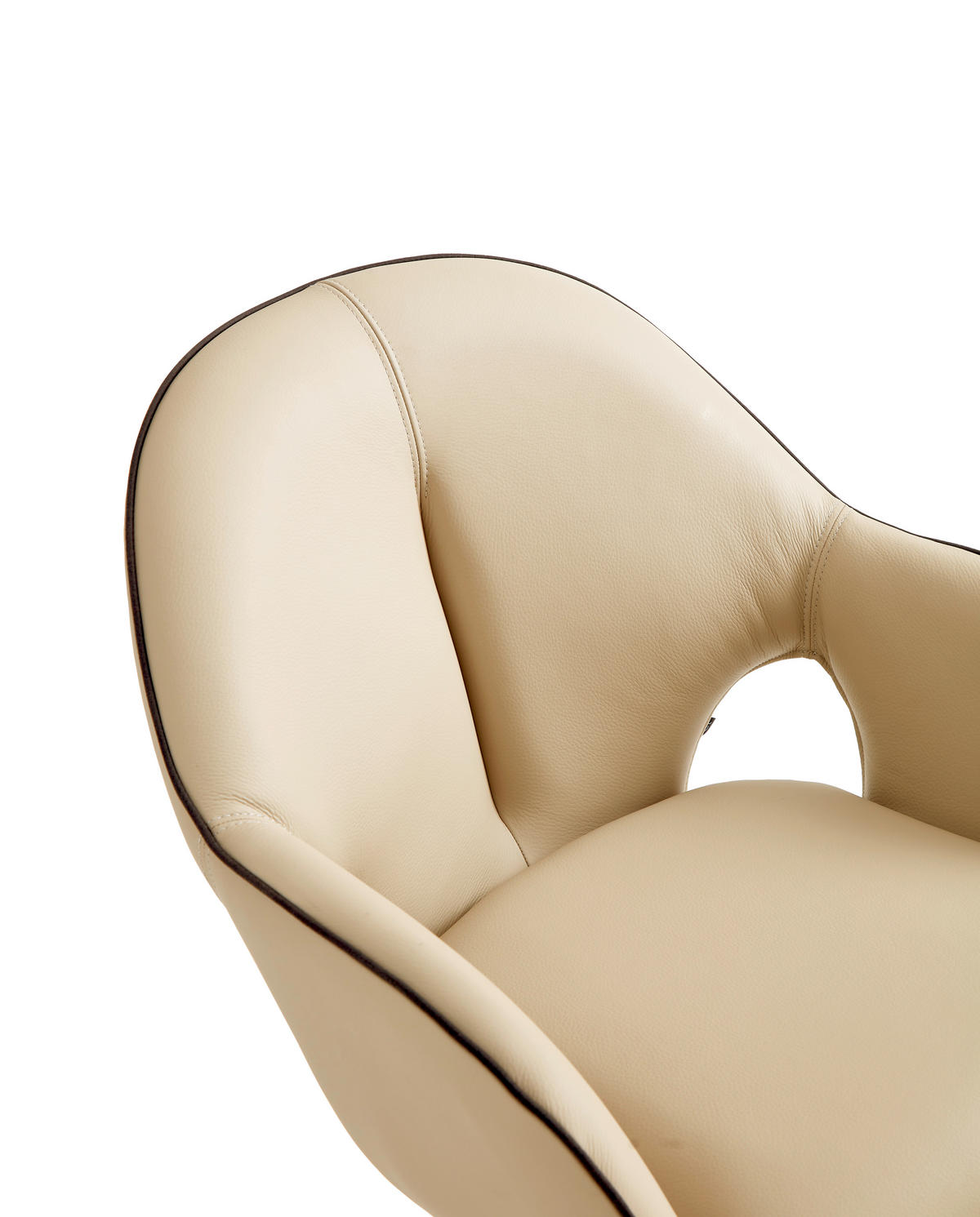 KAROSSZÉK krémszínű, fekete  - krémszínű/fekete, Design, bőr/fém (62/85/64cm) - Novel