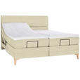 BOXSPRINGBETT 160/200 cm  in Beige  - Eichefarben/Beige, KONVENTIONELL, Holz/Textil (160/200cm) - Voleo