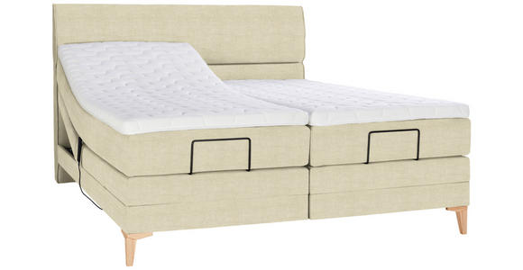 BOXSPRINGBETT 160/200 cm  in Beige  - Eichefarben/Beige, KONVENTIONELL, Holz/Textil (160/200cm) - Voleo