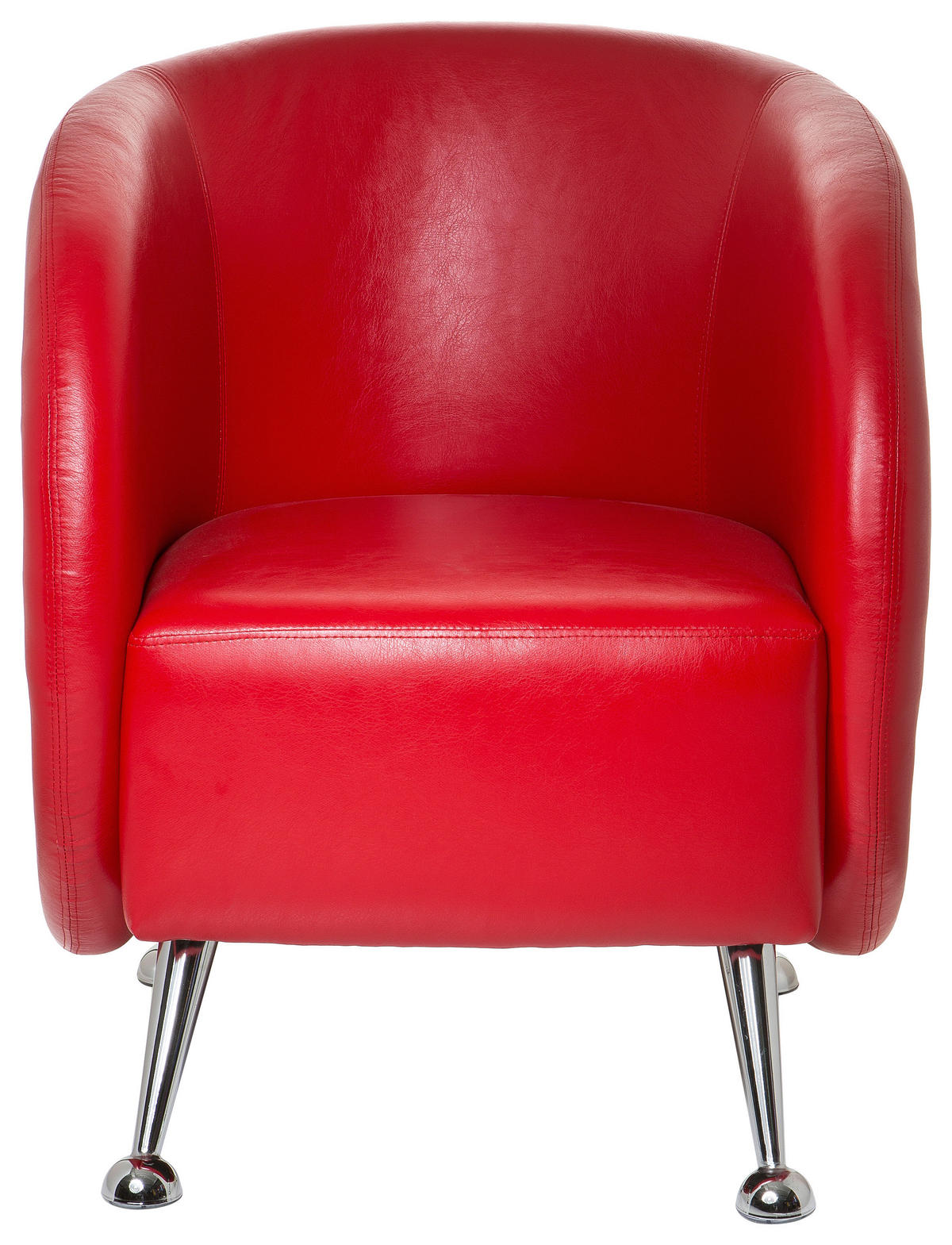 SESSEL Lederlook Rot    - Chromfarben/Rot, MODERN, Textil/Metall (60/85/50cm) - MID.YOU