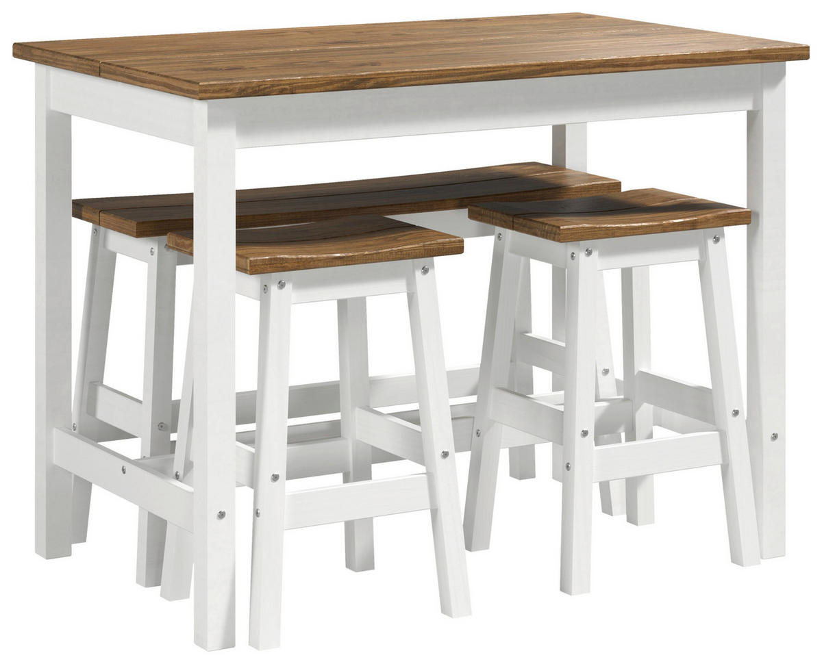 BAR SET in  - Naturfarben/Weiß, Natur, Holz - Livetastic
