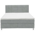 BOXSPRINGBETT 160/200 cm  in Grau  - Chromfarben/Grau, KONVENTIONELL, Kunststoff/Textil (160/200cm) - Voleo