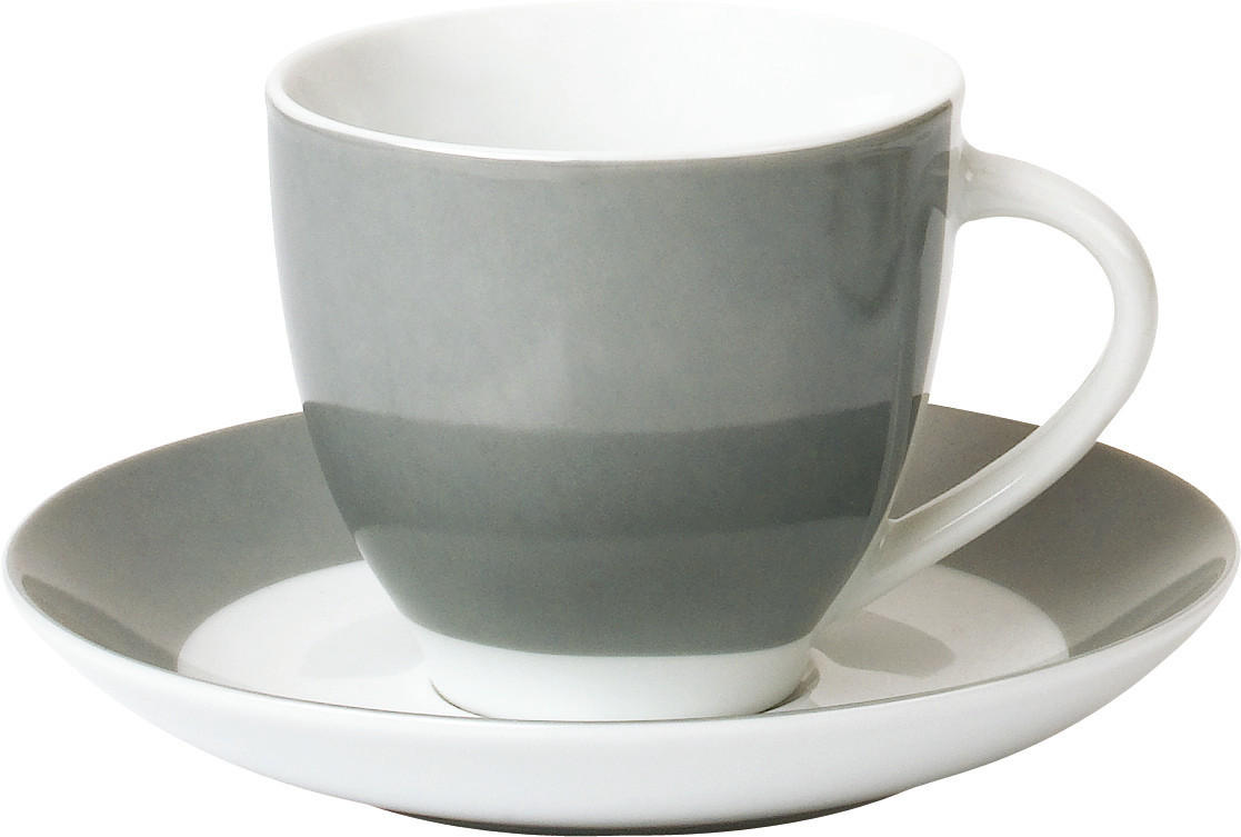 UNTERTASSENSET - Weiß/Grau, Basics, Keramik (15,5cm)