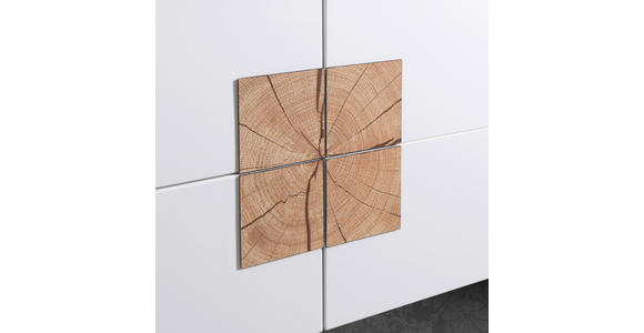 WASCHTISCHKOMBI 122,4 cm  - Eichefarben/Weiß Hochglanz, MODERN, Glas/Keramik (122,4cm) - Voleo