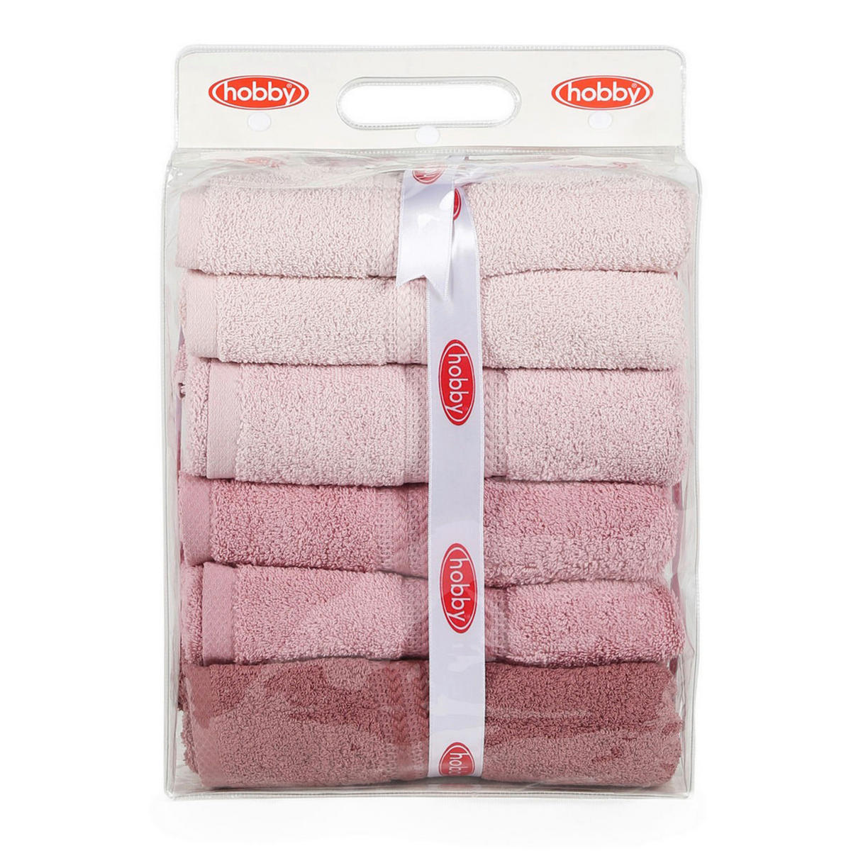 DUSCHTUCHSET Altrosa, Pink, Hellrosa 4-teilig  - Pink/Hellrosa, Basics, Textil (70/140cm)