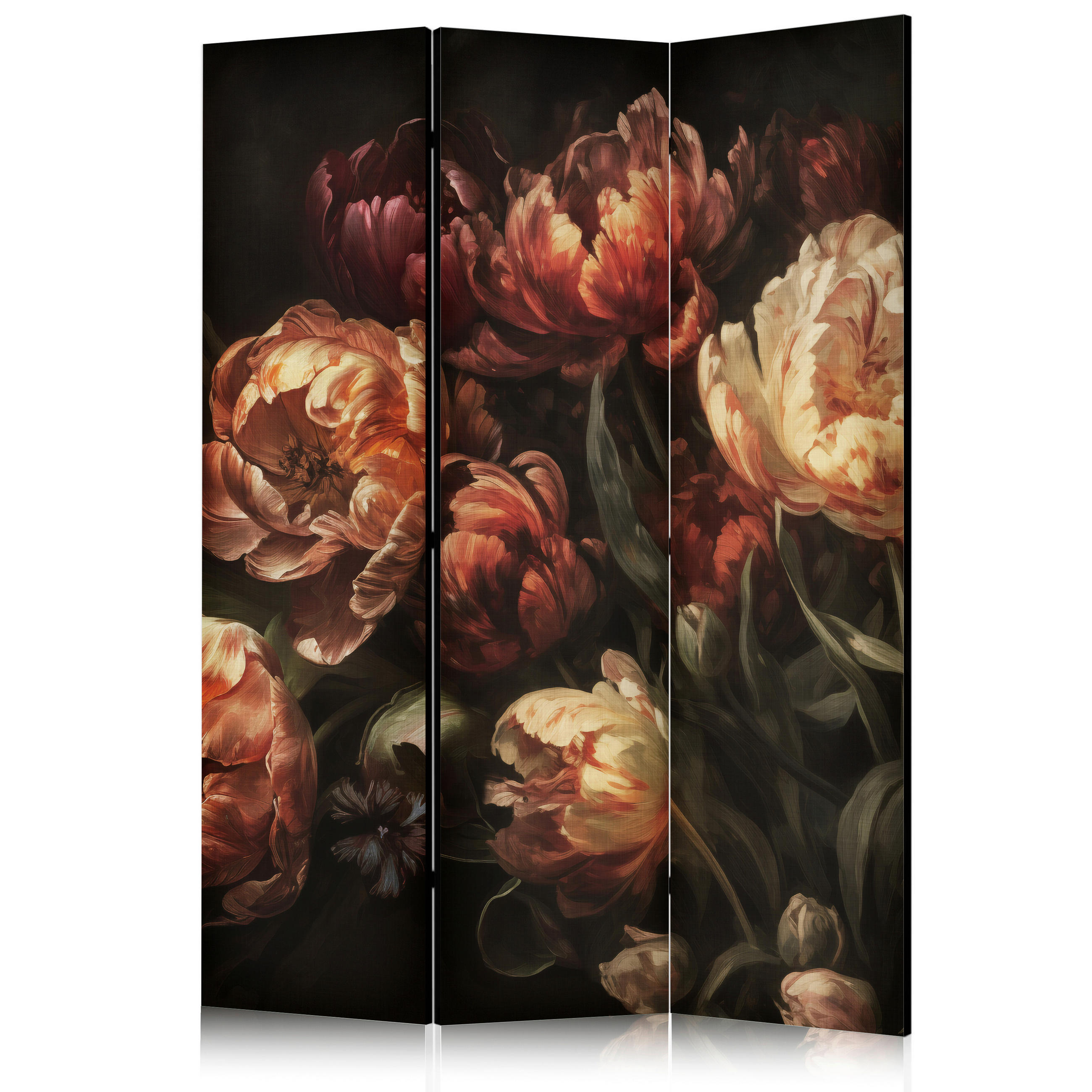 artgeist Paravent Schwarz, Beige, Weinrot 135x172x3 cm