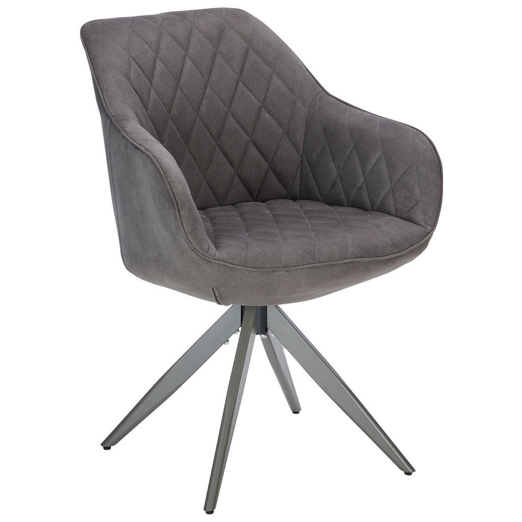 Armlehnstuhl Adriano Dunkelgrau drehbare Sitzfläche