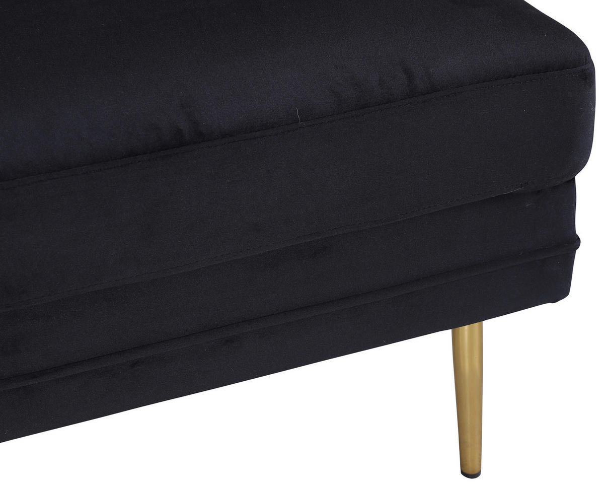 HOCKER Schwarz, Goldfarben  - Goldfarben/Schwarz, Design, Textil/Metall (90/49/70cm) - Livetastic