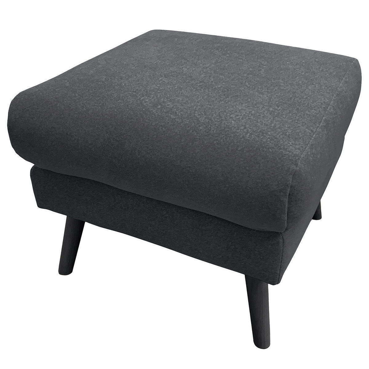 HOCKER in Textil Anthrazit  - Anthrazit/Schwarz, Design, Holz/Textil (61/49/65cm) - Livetastic