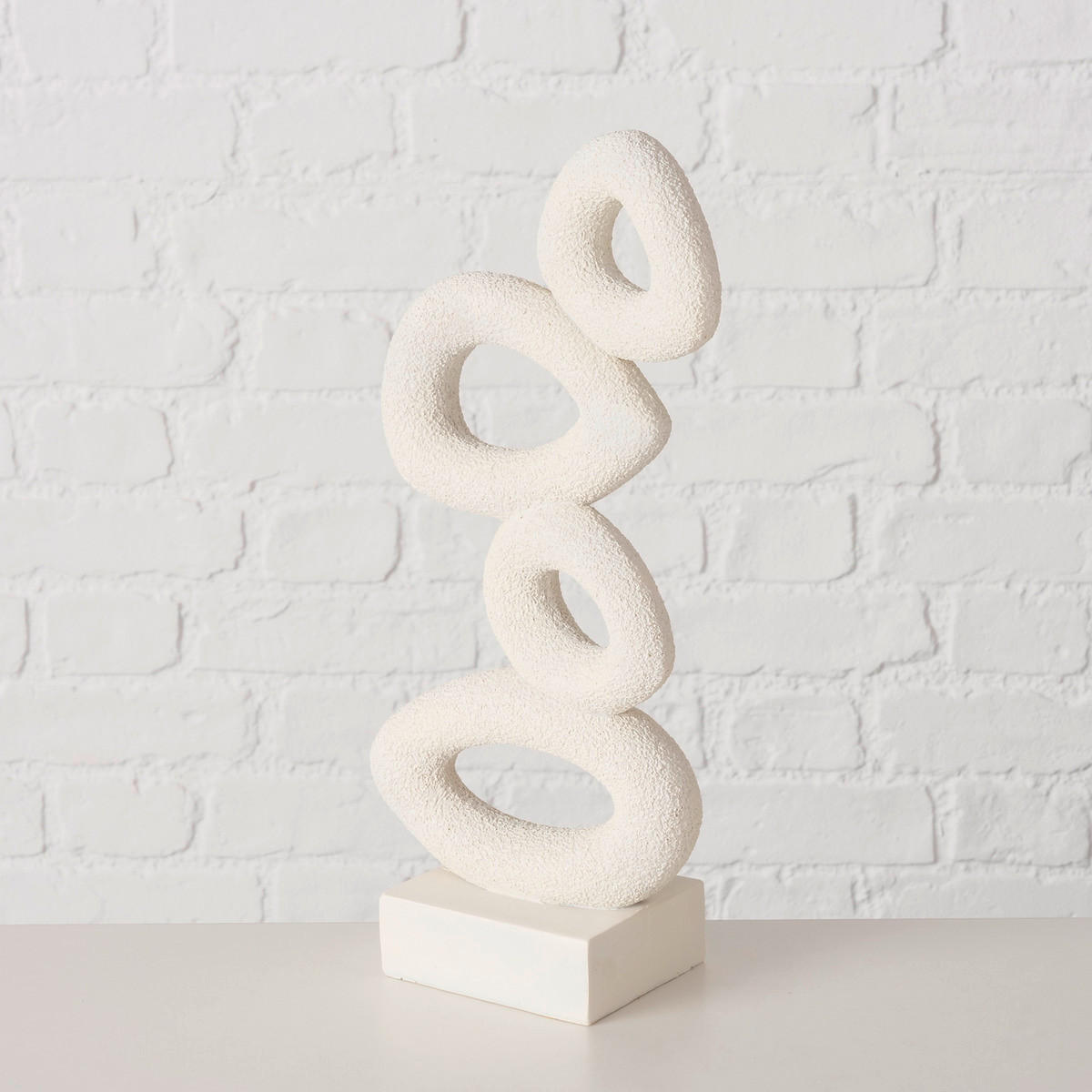 SKULPTUR - Weiss/Creme, Basics, Kunststoff (16/9/37cm) - Ambia Home