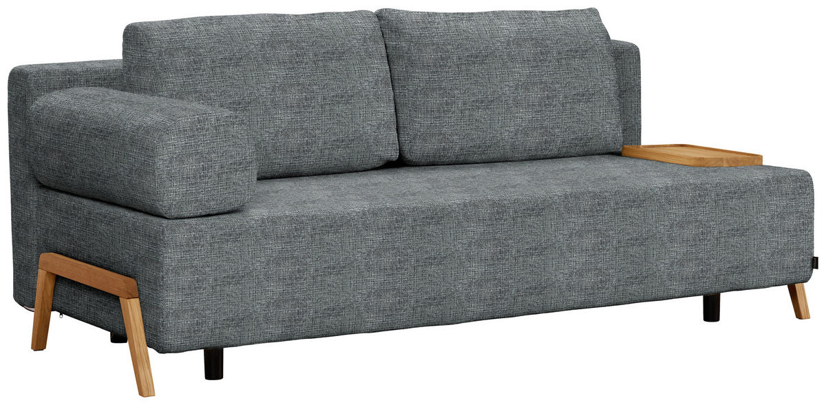 SCHLAFSOFA in Holz, Textil Dunkelgrau  - Dunkelgrau/Naturfarben, Design, Holz/Textil (211/88/102cm) - Niels Andersson