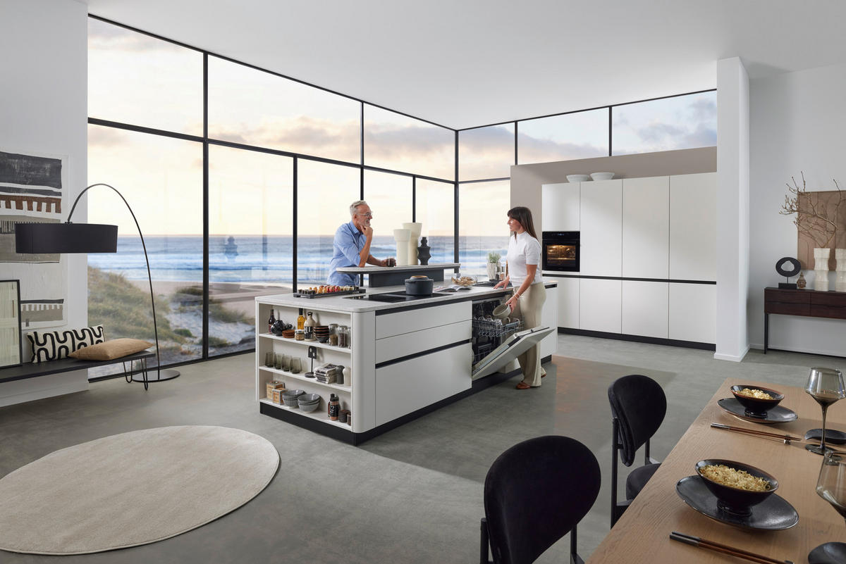 EINBAUKÜCHE   - Weiß, Design, Holzwerkstoff - Novel