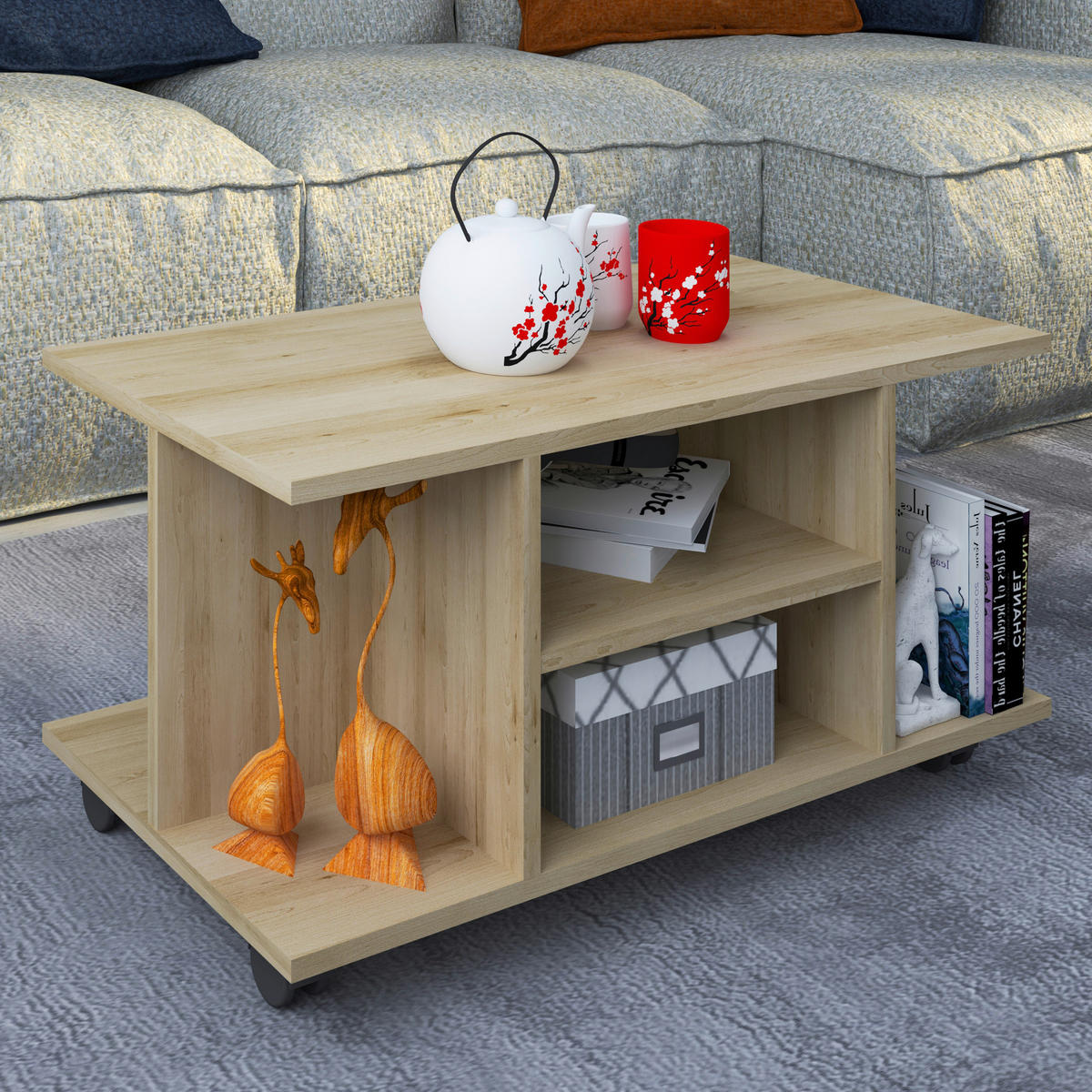 COUCHTISCH Honigeiche  - Honigeiche, MODERN, Holzwerkstoff/Kunststoff (80/40/40cm) - MID.YOU
