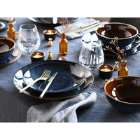 TAFELSERVICE Mallorca 12-teilig  - Blau/Braun, Basics, Keramik - Creatable