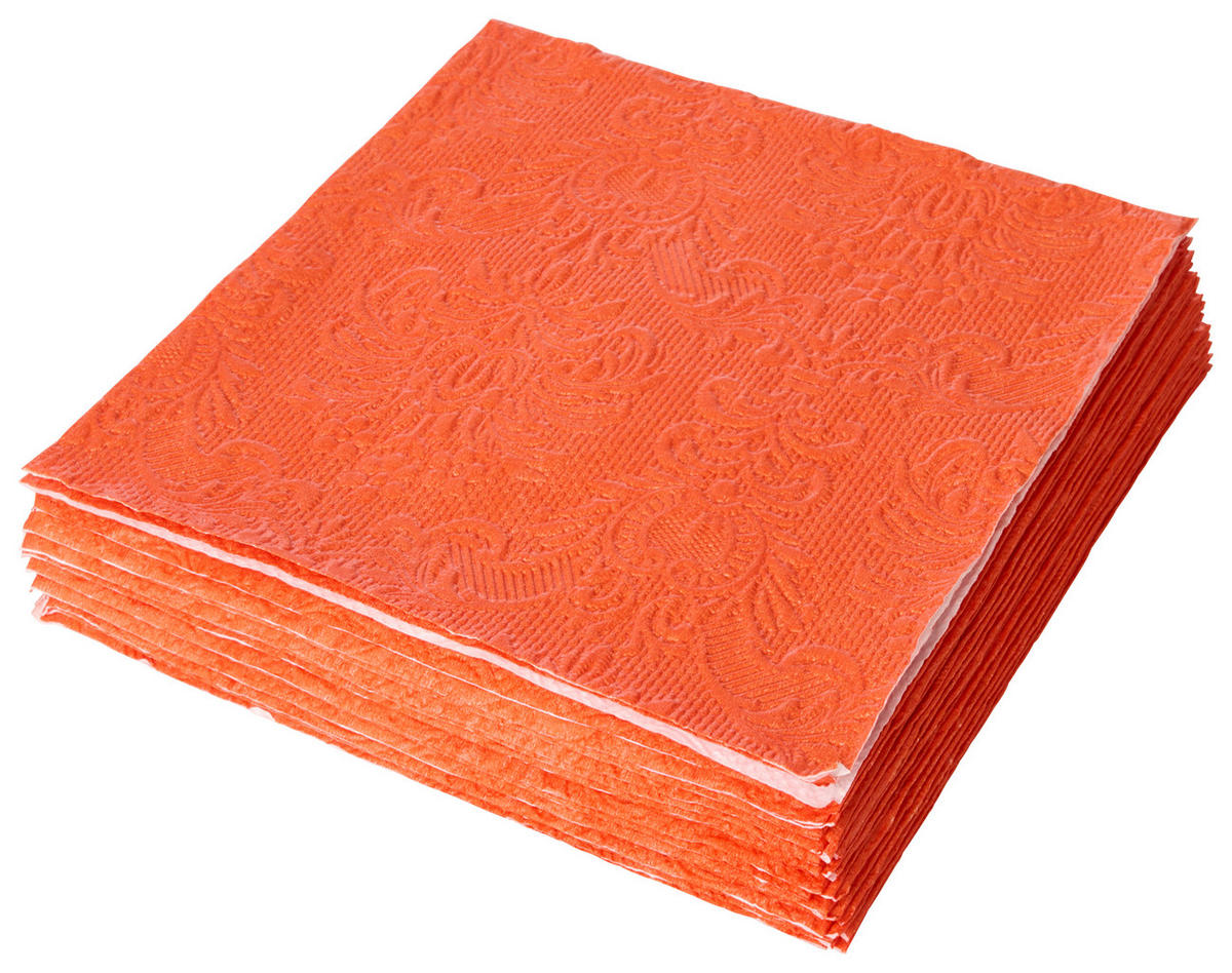 SERVIETTE  25/25 cm   - Orange, Basics, Papier (25/25cm)