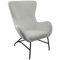 SESSEL in Bouclé Creme  - Creme/Schwarz, Modern, Textil/Metall (77/106.5/84cm) - Livetastic