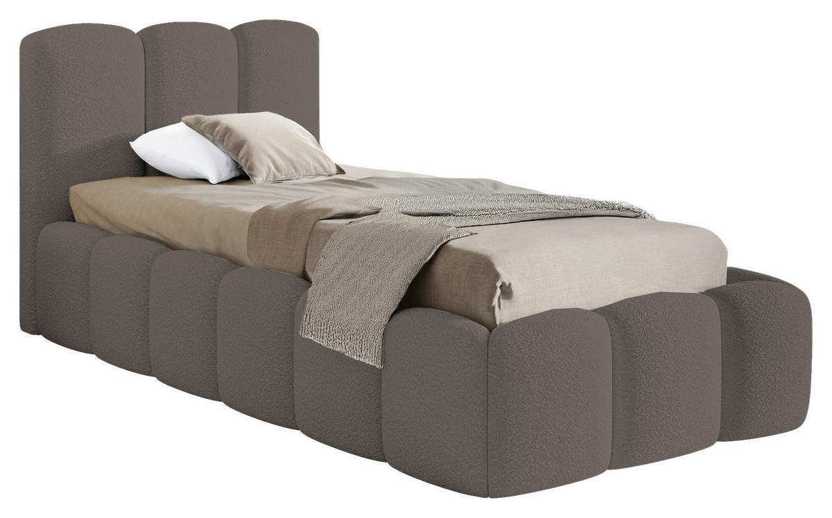 POLSTERBETT Lattenrost, Bettkasten Dunkelgrau 90/200 cm  - Dunkelgrau, MODERN, Holz/Textil (90/200cm) - Livetastic