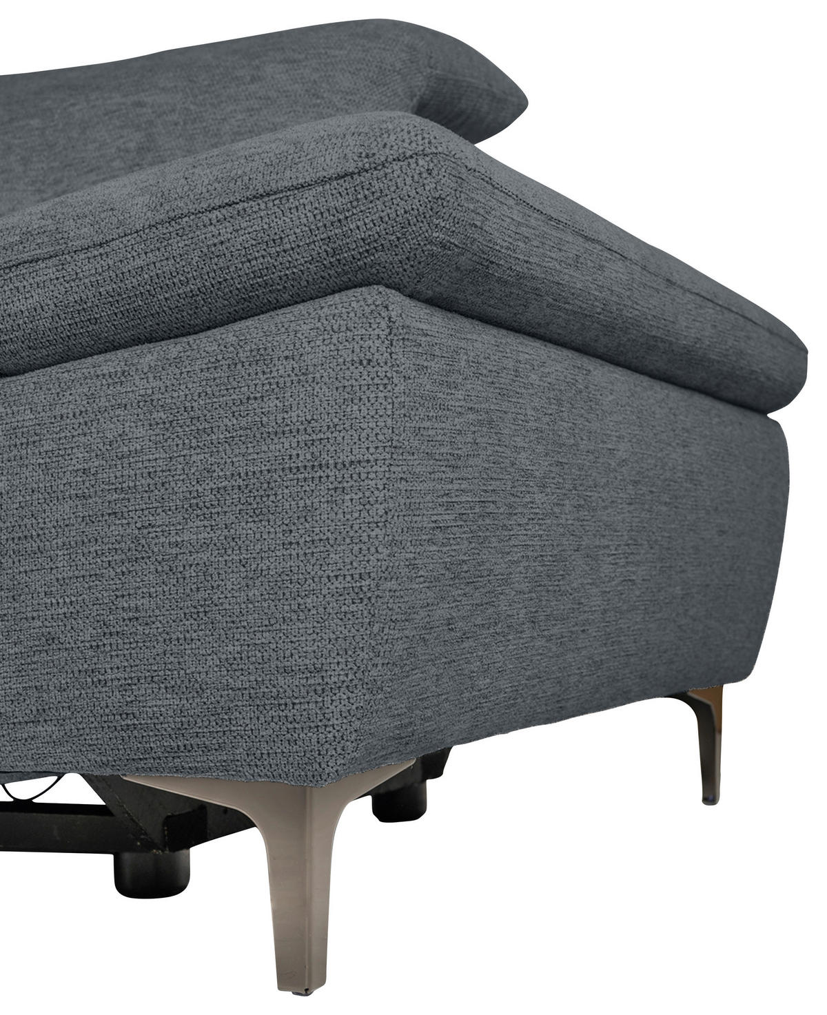ECKSOFA Dunkelgrau Webstoff  - Dunkelgrau/Schwarz, KONVENTIONELL, Textil/Metall (225/288cm) - Carryhome