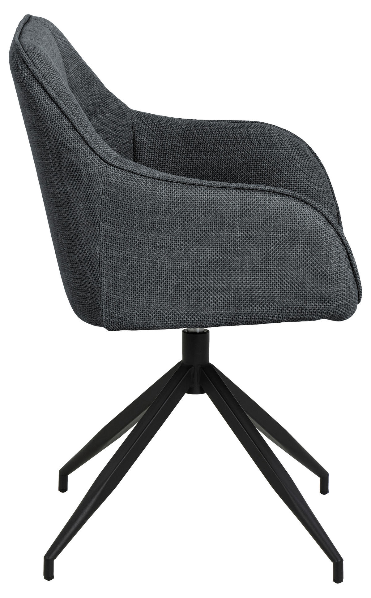 ARMLEHNSTUHL  in Webstoff  - Dunkelgrau/Schwarz, Design, Textil/Metall (58/84,5/54,5cm) - MID.YOU