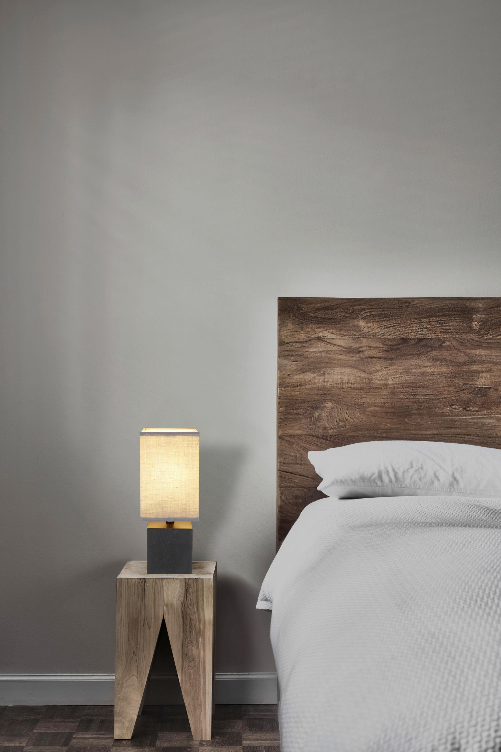 TISCHLEUCHTE 12/12/30 cm   - Anthrazit/Schwarz, Design, Holz/Textil (12/12/30cm) - Novel