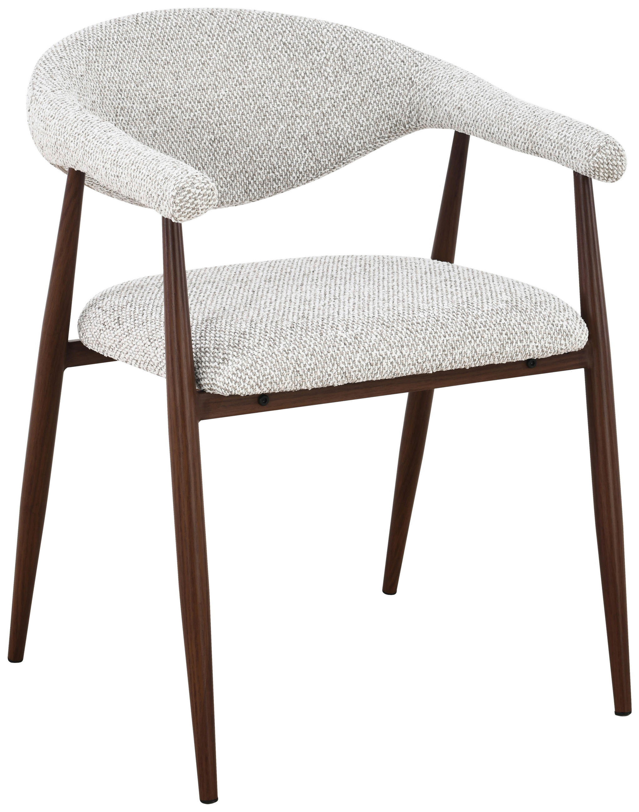 ARMLEHNSTUHL  Stoffauswahl Bouclé  Hellgrau, Walnussfarben  - Walnussfarben/Hellgrau, Design, Textil/Metall (58/78/60cm) - Lomoco