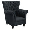 OHRENSESSEL Velours Anthrazit  - Anthrazit/Schwarz, Design, Holz/Textil (96/112/86cm) - MID.YOU