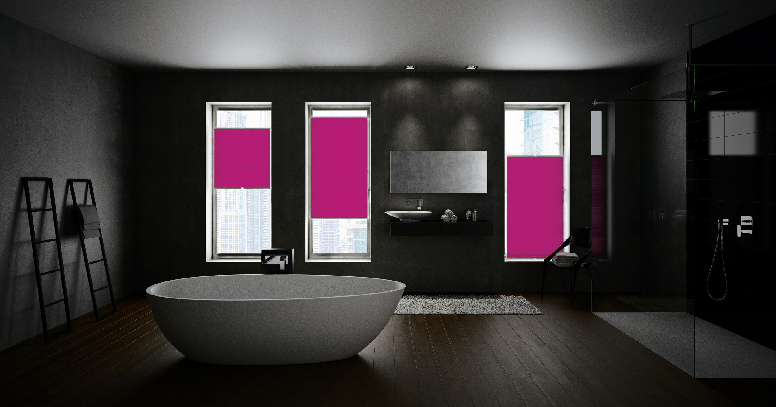 PLISSEE halbtransparent 75/130 cm - Pink, Basics, Textil (75/130cm) - Homeware