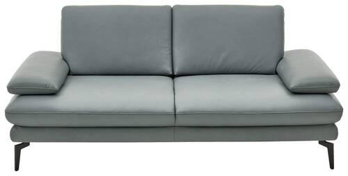 2,5-SITZER Echtleder Grau - Schwarz/Grau, Design, Leder/Metall (196/86/104cm) - Dieter Knoll