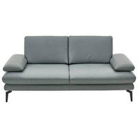 2,5-SITZER in Echtleder Grau  - Schwarz/Grau, Design, Leder/Metall (196/86/104cm) - Dieter Knoll