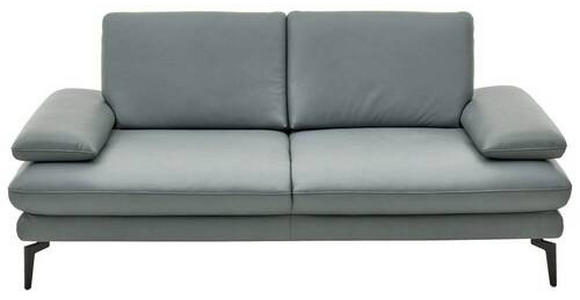 2,5-SITZER Grau Echtleder  - Schwarz/Grau, Design, Leder/Metall (196/86/104cm) - Dieter Knoll