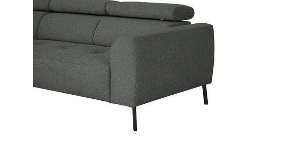 ECKSOFA in Struktur Grau 205/280 cm - Schwarz/Grau, Design, Textil/Metall (205/280cm) - Xora