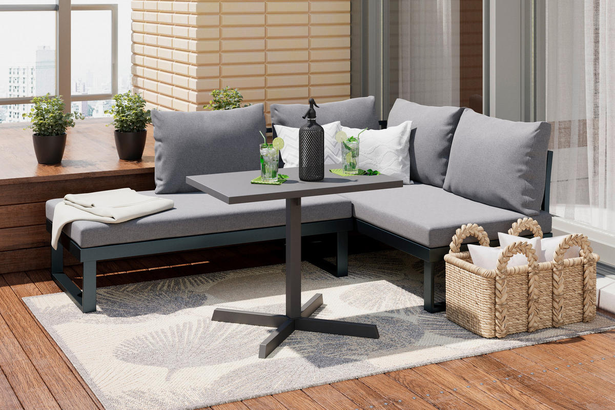 LOUNGE ASZTAL  - antracit, Modern, fém (80/50/65cm) - Ambia Garden