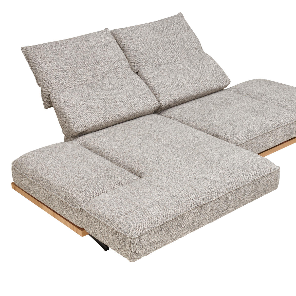 ECKSOFA in Chenille Beige  - Beige/Schwarz, Design, Holz/Textil (132/240cm) - Koinor