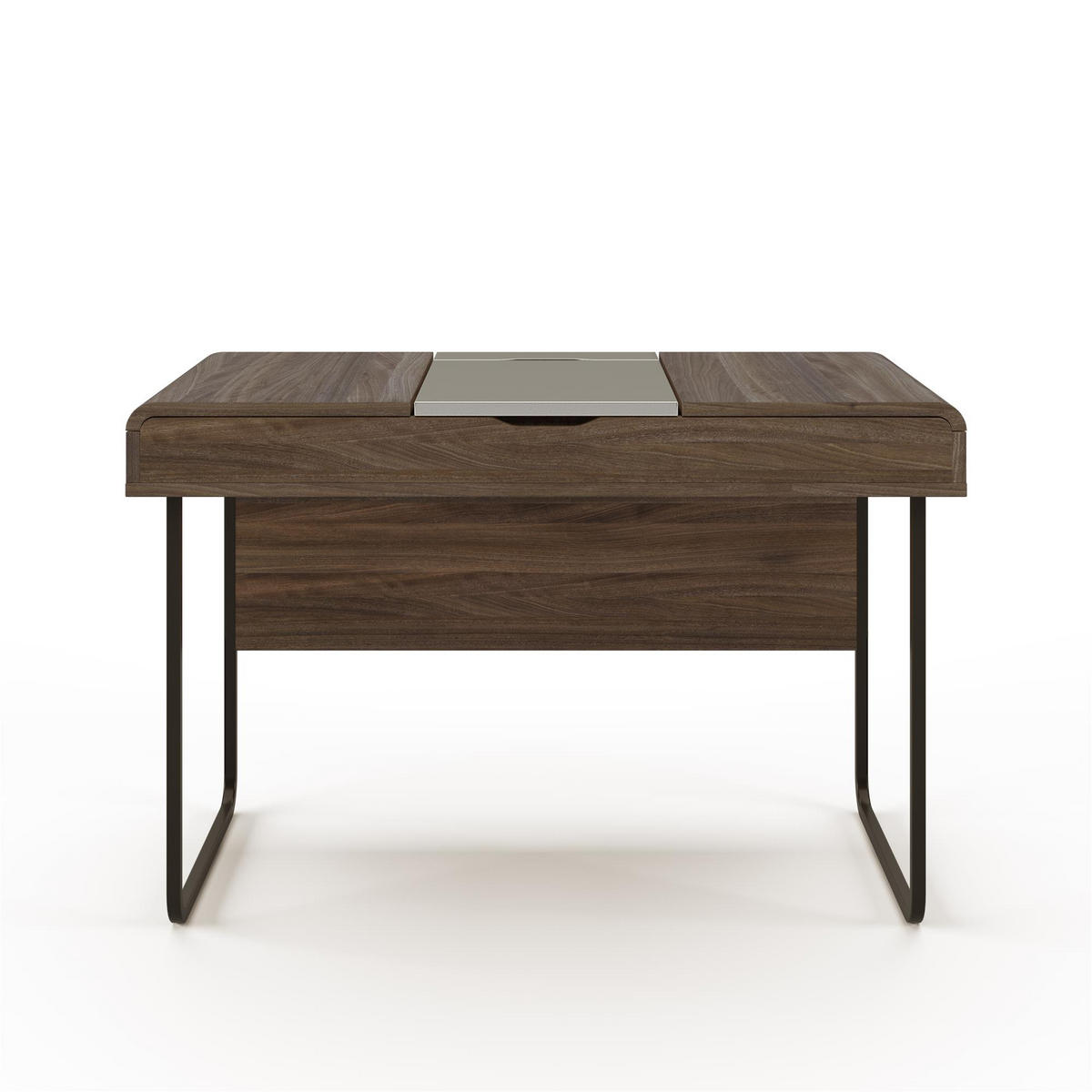 SCHREIBTISCH 118/76/59 cm  in Walnussfarben  - Walnussfarben/Schwarz, Design, Holzwerkstoff/Metall (118/76/59cm) - MID.YOU