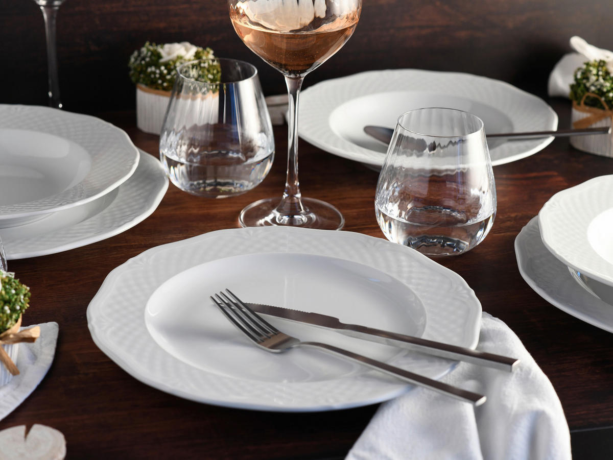 TAFELSERVICE Arianne Weiss 12-teilig  - Weiß, Basics, Keramik - Creatable