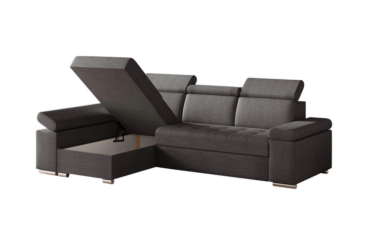 ECKSOFA TORONTO in Webstoff Grau  - Silberfarben/Hellgrau, Design, Textil (168/260cm) - MID.YOU