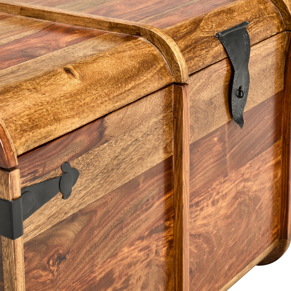 TRUHE Holz Sheesham Hartholz  - Sheeshamfarben, KONVENTIONELL, Holz (100/50/50cm) - Livetastic