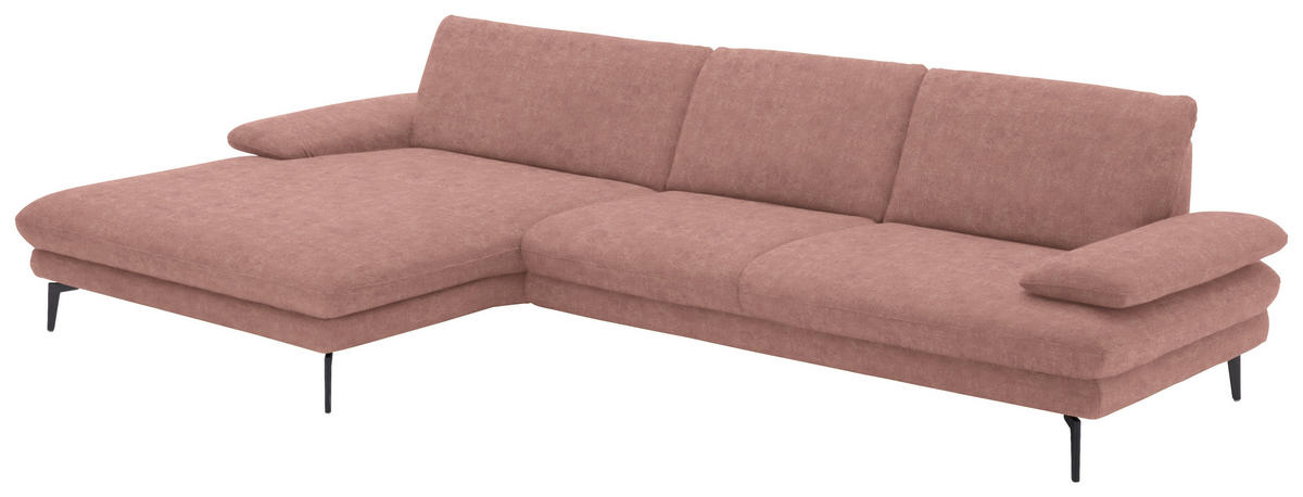 ECKSOFA in Velours Flieder  - Flieder/Schwarz, Design, Textil/Metall (180/310cm) - Dieter Knoll