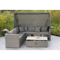 LOUNGEGARNITUR 12-teilig   250/150/168 cm Akazie Stahl  - Hellgrau/Grau, KONVENTIONELL, Holz/Kunststoff (250/150/168cm) - Gardenson