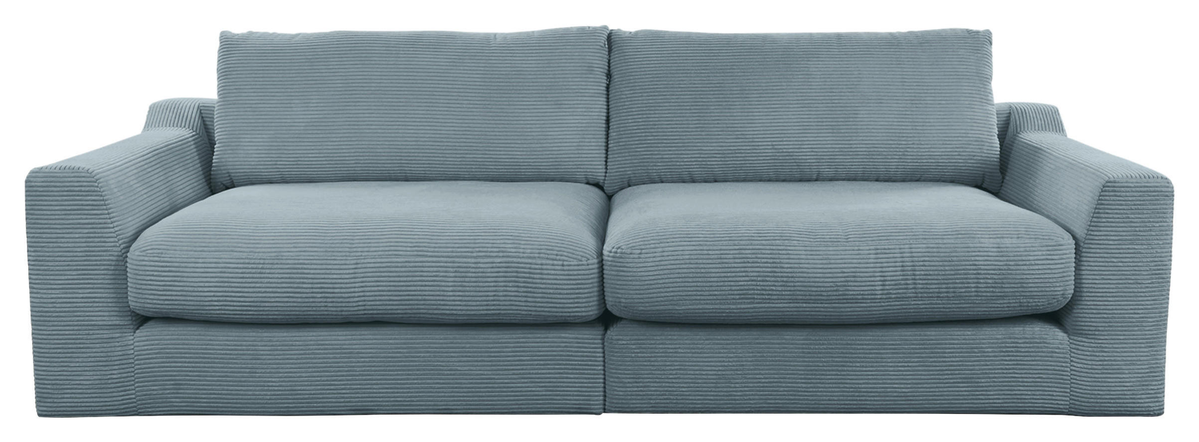 BIGSOFA in Cord Blaugrau  - Blaugrau/Schwarz, Design, Kunststoff/Textil (276/90/109cm) - Sit & More