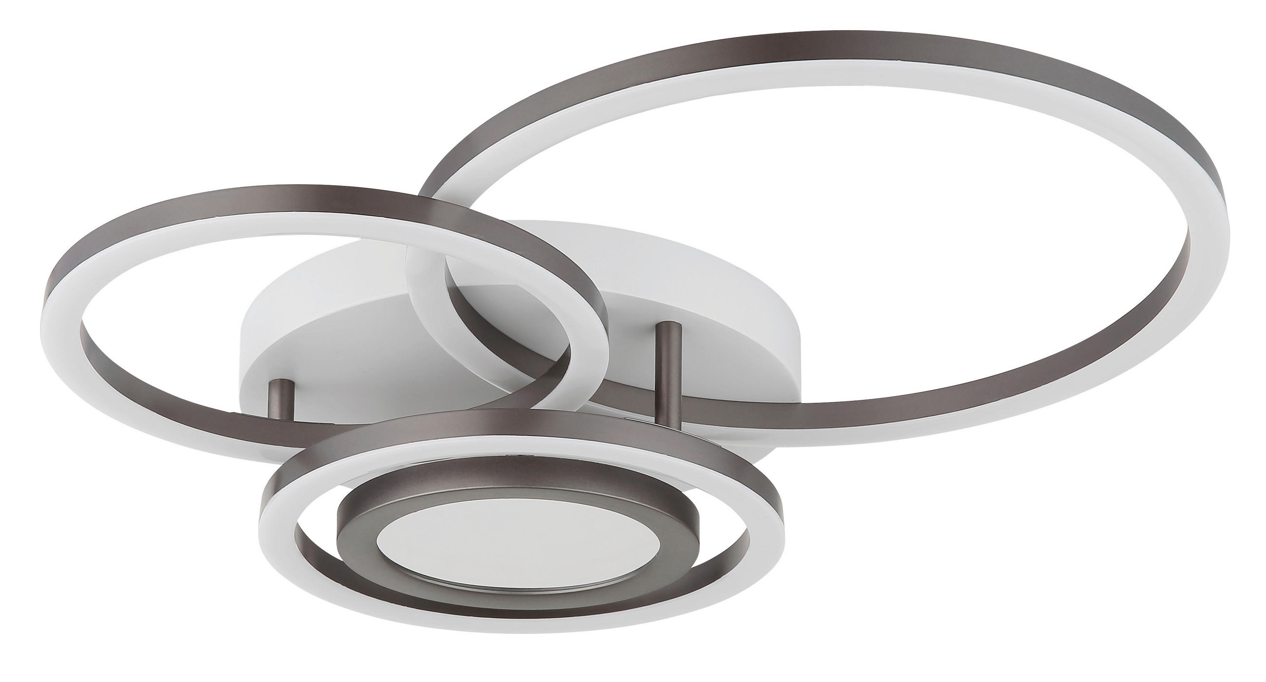 LED-DECKENLEUCHTE 49/39/10 cm   - Braun/Weiß, Design, Kunststoff/Metall (49/39/10cm) - Globo